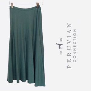 Peruvian Connection Green Maxi Skirt Size Xs